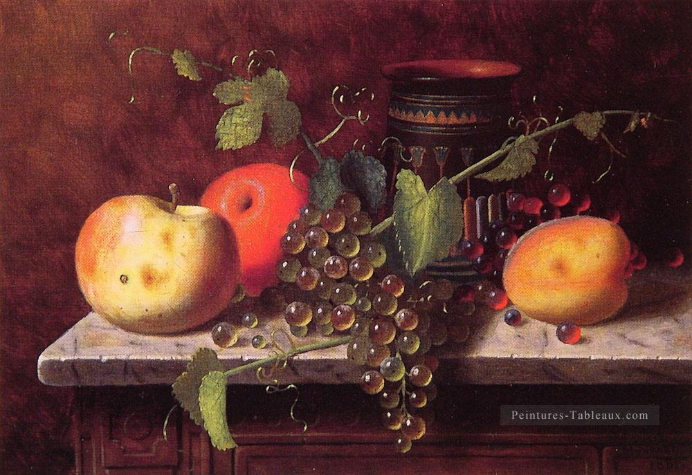 Nature morte avec fruits et vase peintre irlandaise William Harnett Peintures à l'huile